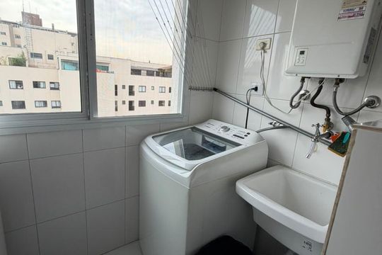 Área de serviço de apartamento à venda com 3 quartos, 92m² em Santa Maria, São Caetano do Sul