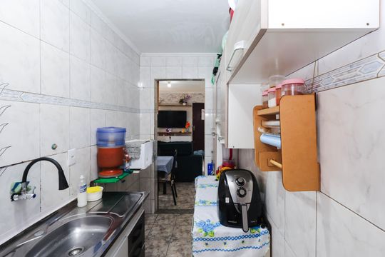 Cozinha e Área de Serviço de apartamento à venda com 2 quartos, 46m² em Cidade Nova Heliópolis, São Paulo