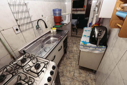 Cozinha e Área de Serviço de apartamento à venda com 2 quartos, 46m² em Cidade Nova Heliópolis, São Paulo