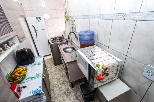 Cozinha e Área de Serviço de apartamento à venda com 2 quartos, 46m² em Cidade Nova Heliópolis, São Paulo