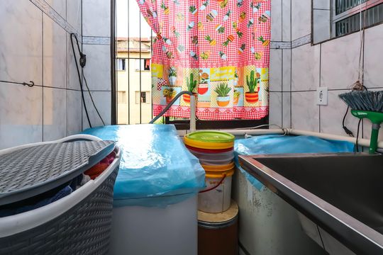 Cozinha e Área de Serviço de apartamento à venda com 2 quartos, 46m² em Cidade Nova Heliópolis, São Paulo