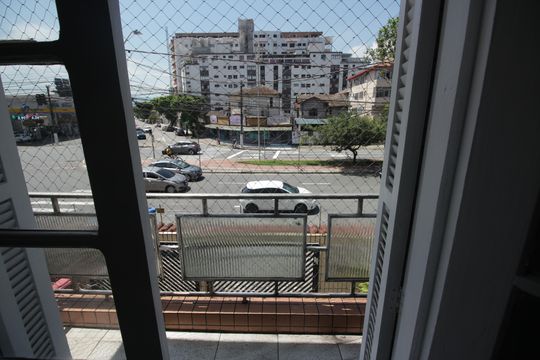 Varanda do Quarto 2 de apartamento para alugar com 2 quartos, 81m² em Macuco, Santos