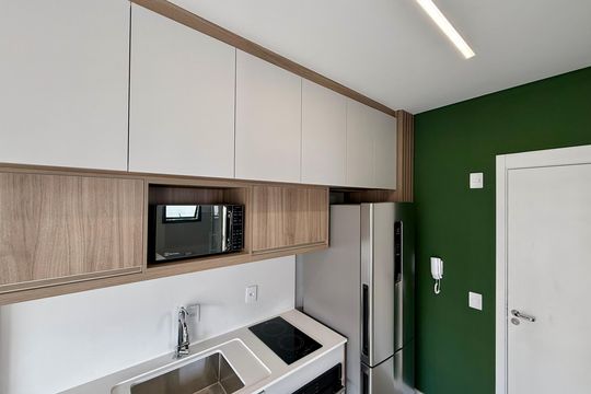 Cozinha  de kitnet/studio para alugar com 1 quarto, 30m² em Jardim das Acacias, São Paulo