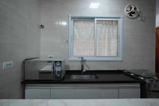 Cozinha de apartamento à venda com 2 quartos, 42m² em Jardim, Santo André