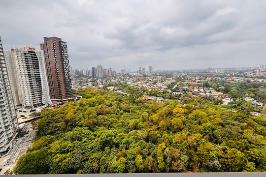 Vista da Sala de apartamento à venda com 2 quartos, 110m² em Alphaville Comercial, Barueri