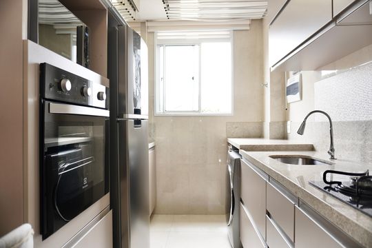 Cozinha e Área de Serviço de apartamento à venda com 2 quartos, 48m² em Jardim America, Belo Horizonte