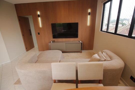 Sala de apartamento para alugar com 3 quartos, 105m² em Ponta da Praia, Santos