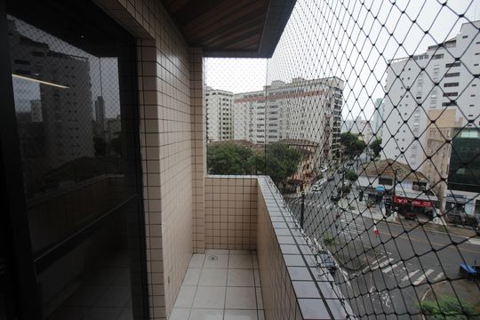 Varanda da Sala de apartamento para alugar com 3 quartos, 105m² em Ponta da Praia, Santos