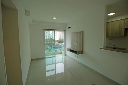 Sala de apartamento para alugar com 1 quarto, 52m² em Gonzaga, Santos