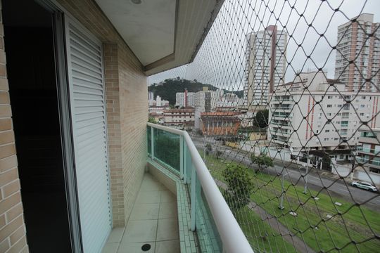 Varanda da Suite de apartamento para alugar com 1 quarto, 52m² em Gonzaga, Santos