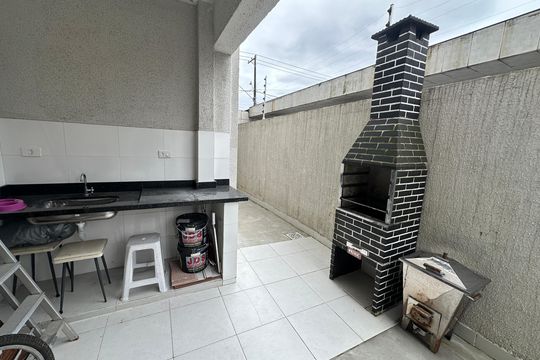 Área comum - Churrasqueira de apartamento para alugar com 2 quartos, 49m² em Vila Valenca, São Vicente