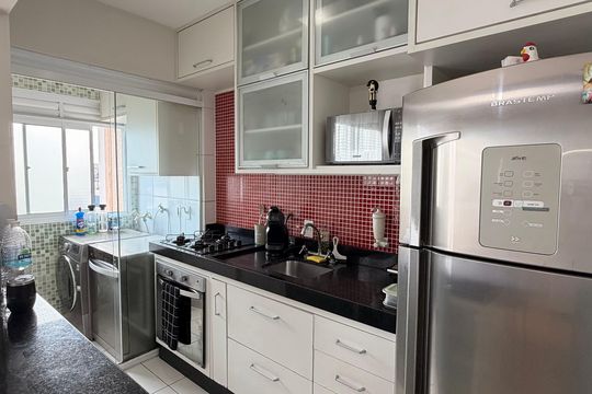 Cozinha de apartamento à venda com 3 quartos, 97m² em Vila Jordanopolis, São Bernardo do Campo