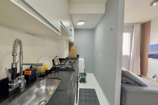 Cozinha de apartamento à venda com 1 quarto, 32m² em Vila Augusta, Guarulhos