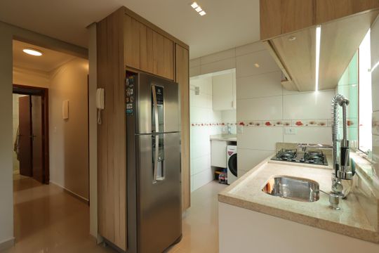 Cozinha de apartamento à venda com 2 quartos, 49m² em Vila Claudio, Santo André