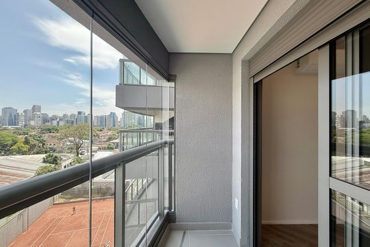Sacada Suíte 2 de apartamento para alugar com 2 quartos, 107m² em Jardim das Acacias, São Paulo