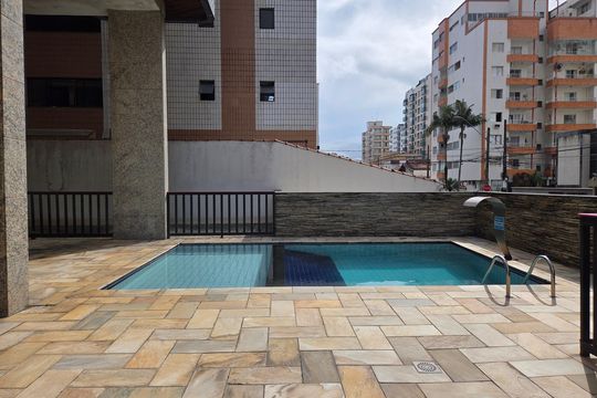 Área comum - Piscina de apartamento para alugar com 2 quartos, 81m² em Vila Tupi, Praia Grande