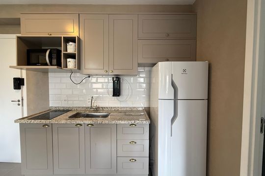 Cozinha de apartamento à venda com 1 quarto, 30m² em Vila Buarque, São Paulo