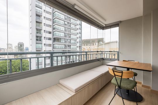 Varanda de apartamento para alugar com 1 quarto, 30m² em Vila Nova Conceição, São Paulo