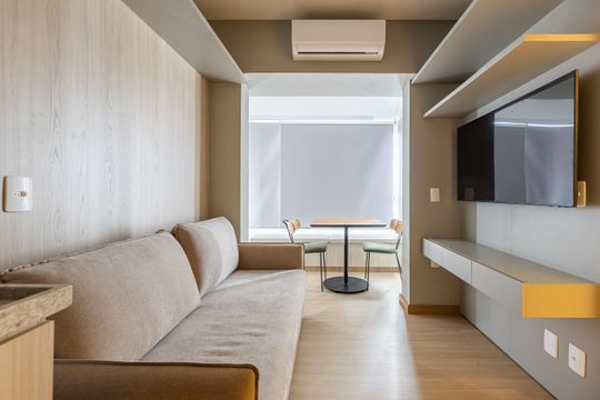 Sala de apartamento para alugar com 1 quarto, 30m² em Vila Nova Conceição, São Paulo