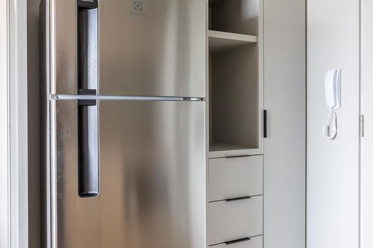 Cozinha de apartamento para alugar com 1 quarto, 30m² em Vila Nova Conceição, São Paulo