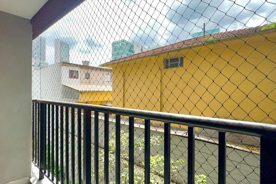 Varanda da Sala de kitnet/studio à venda com 1 quarto, 25m² em Pinheiros, São Paulo