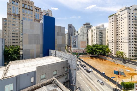 Vista Sala de apartamento para alugar com 3 quartos, 116m² em Vila Nova Conceição, São Paulo