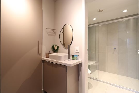 Banheiro  de apartamento para alugar com 1 quarto, 30m² em Pompeia, São Paulo