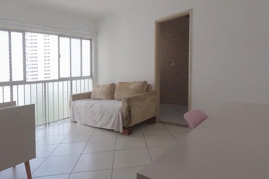 Sala de apartamento para alugar com 1 quarto, 65m² em Morro José Menino, Santos