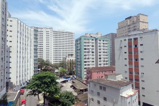 Vista da Sala de apartamento para alugar com 1 quarto, 65m² em Morro José Menino, Santos