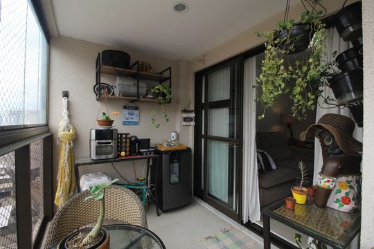 Sala - Varanda de apartamento para alugar com 2 quartos, 77m² em Barra Olímpica, Rio de Janeiro