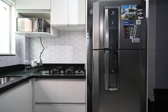 Cozinha de apartamento à venda com 2 quartos, 110m² em Vila Helena, Santo André