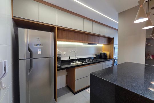 Cozinha de apartamento para alugar com 3 quartos, 108m² em Canto do Forte, Praia Grande