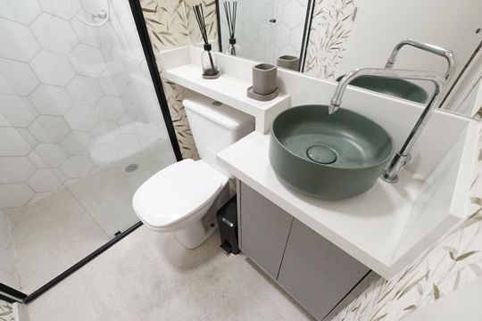 Banheiro de kitnet/studio à venda com 1 quarto, 33m² em Vila Mariana, São Paulo