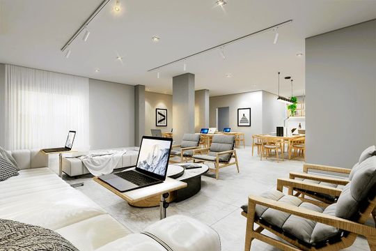 Área comum - Espaço Trabalho de apartamento para alugar com 2 quartos, 42m² em Vila Gustavo, São Paulo