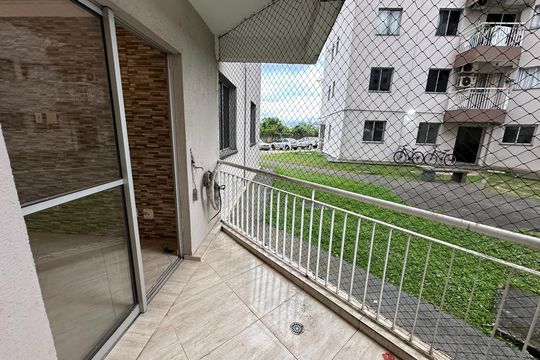 Varanda da Sala de apartamento para alugar com 2 quartos, 61m² em Parque Sao Vicente, São Vicente