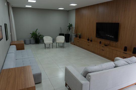 Área comum - Sala de TV de apartamento para alugar com 2 quartos, 80m² em Balneário Tropical, Paulínia