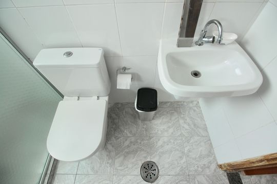 Banheiro e Área de Serviço de apartamento para alugar com 1 quarto, 70m² em Morro José Menino, Santos