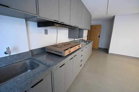 Cozinha de apartamento para alugar com 3 quartos, 85m² em Setor Oeste, Goiânia