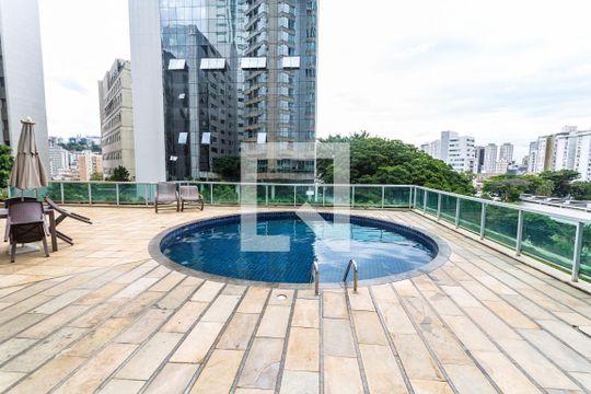 Área comum - Piscina de apartamento para alugar com 1 quarto, 52m² em Lourdes, Belo Horizonte