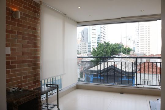 Varanda da Sala de kitnet/studio à venda com 1 quarto, 40m² em Barra Funda, São Paulo