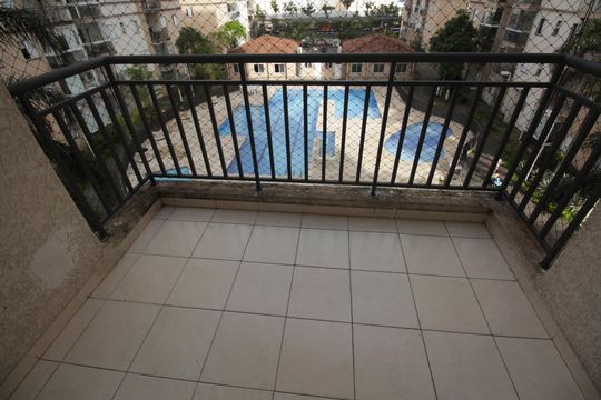 Varanda da Sala de apartamento para alugar com 2 quartos, 62m² em Areia Branca, Santos