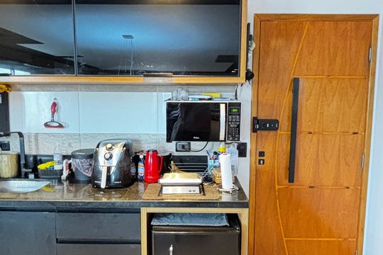 Cozinha de apartamento à venda com 3 quartos, 199m² em Vila Scarpelli, Santo André