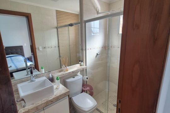 Banheiro de apartamento à venda com 3 quartos, 89m² em Santa Maria, São Caetano do Sul