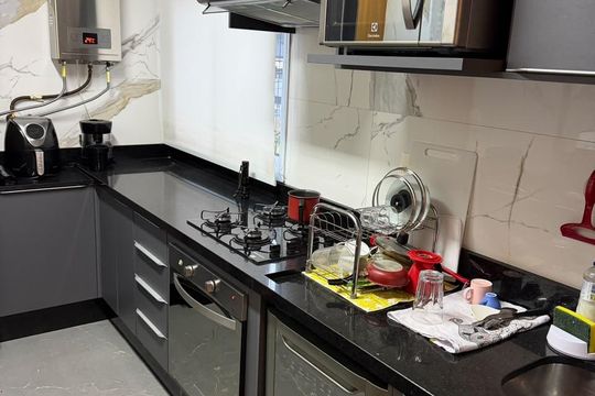 Cozinha de apartamento à venda com 3 quartos, 148m² em Vila Valparaíso, Santo André