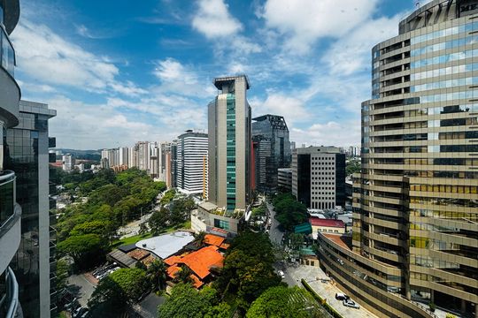 Vista da Sala de apartamento à venda com 1 quarto, 69m² em Residencial Zero (tambore), Barueri