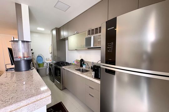 Cozinha de apartamento à venda com 2 quartos, 78m² em Barra Olímpica, Rio de Janeiro