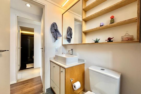 Banheiro da Suíte de apartamento à venda com 2 quartos, 60m² em Vila Monte Alegre, São Paulo