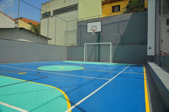 Área comum -Quadra esportiva  de apartamento à venda com 3 quartos, 176m² em Vila Marlene, São Bernardo do Campo