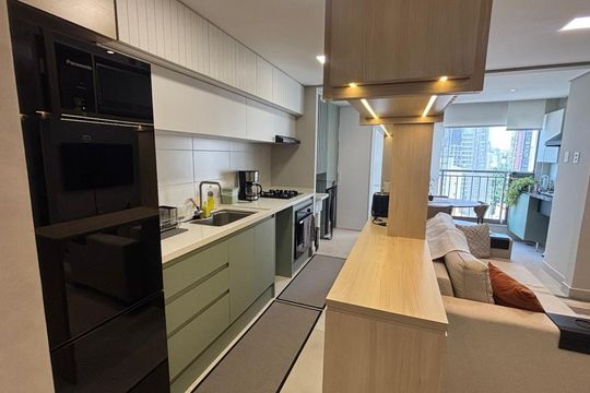 Cozinha de apartamento para alugar com 2 quartos, 58m² em Chácara Santo Antônio (zona Sul), São Paulo