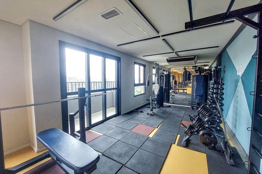 Área comum de kitnet/studio para alugar com 1 quarto, 24m² em Indianópolis, São Paulo